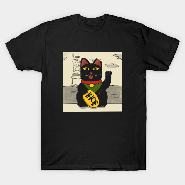 Maneki neko in USA T-Shirt by The Graphicallist